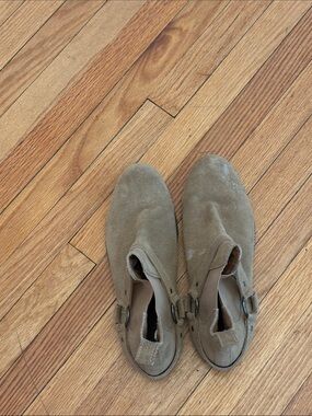 Men Taupe Suede Ankle Shoes